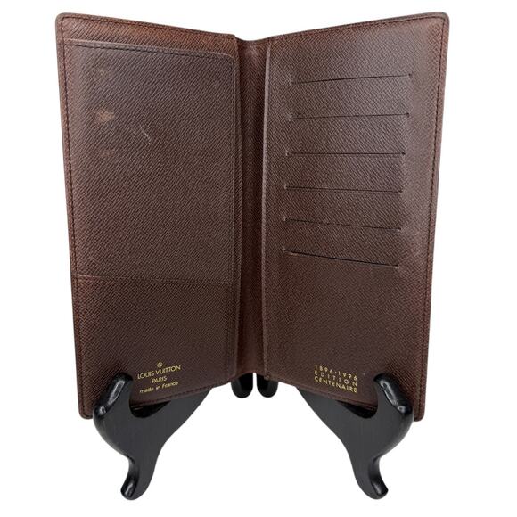 Louis Vuitton Damier Ebene Checkbook Wallet 1896-1996 Edition Centenaire Auth - Picture 3 of 12